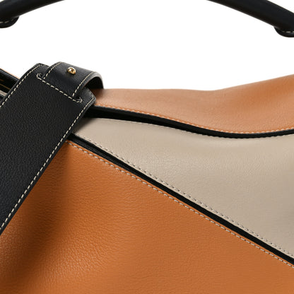 Loewe Grained Calfskin Medium Puzzle Bag Amber Light Oat 6 of 8