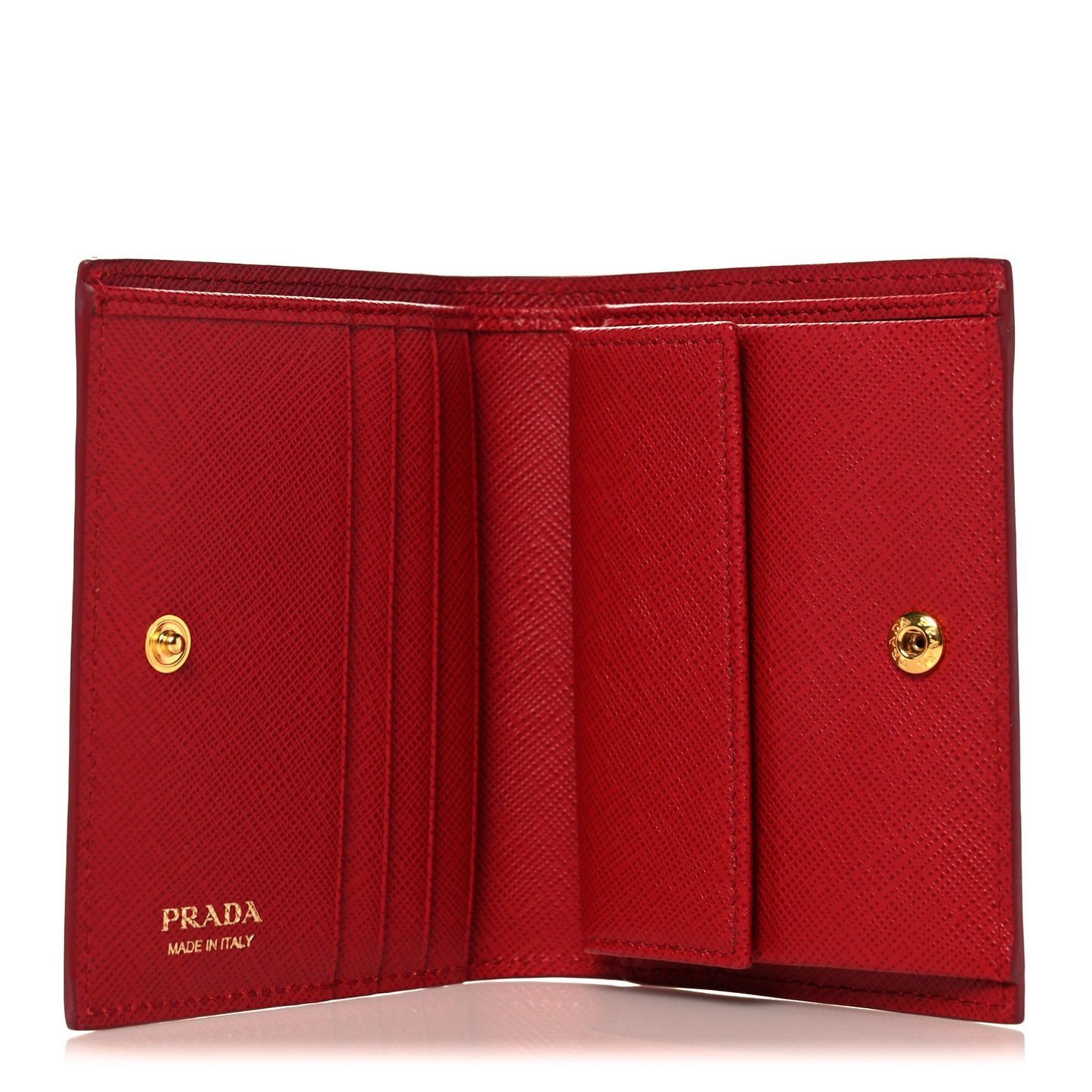 Saffiano Monochrome Bi-Fold Wallet Fuoco