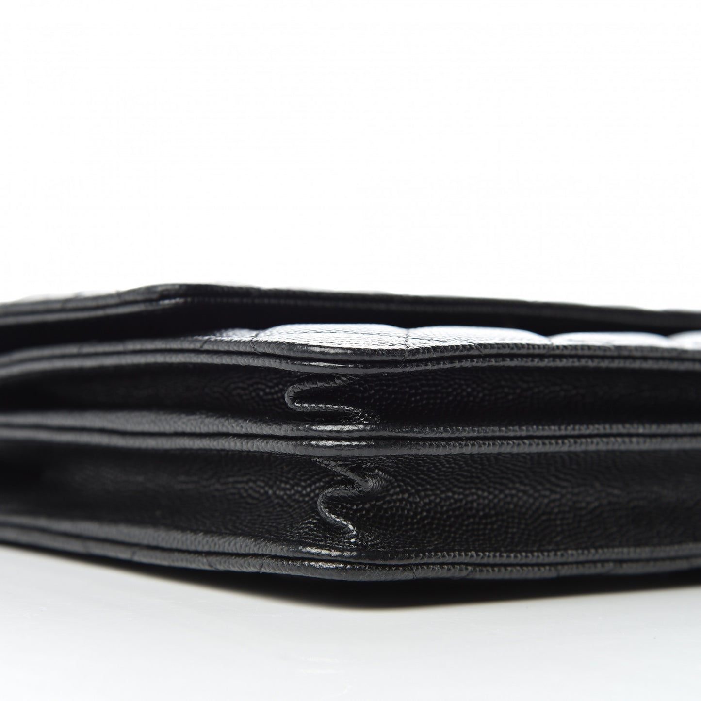 Caviar Quilted Square Wallet On Chain WOC Black
