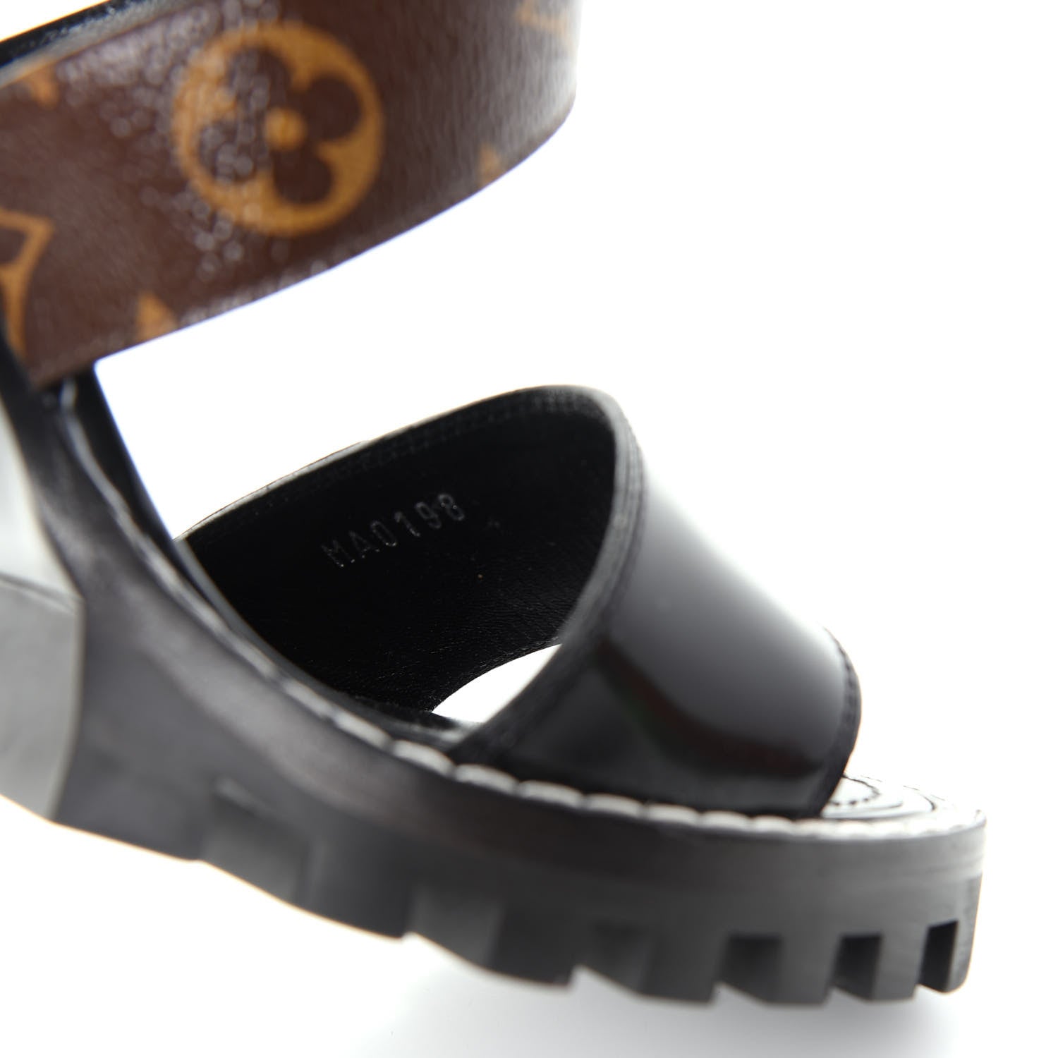 Louis Vuitton Glazed Calfskin Monogram Star Trail Sandal 38.5 Black 10 of 10