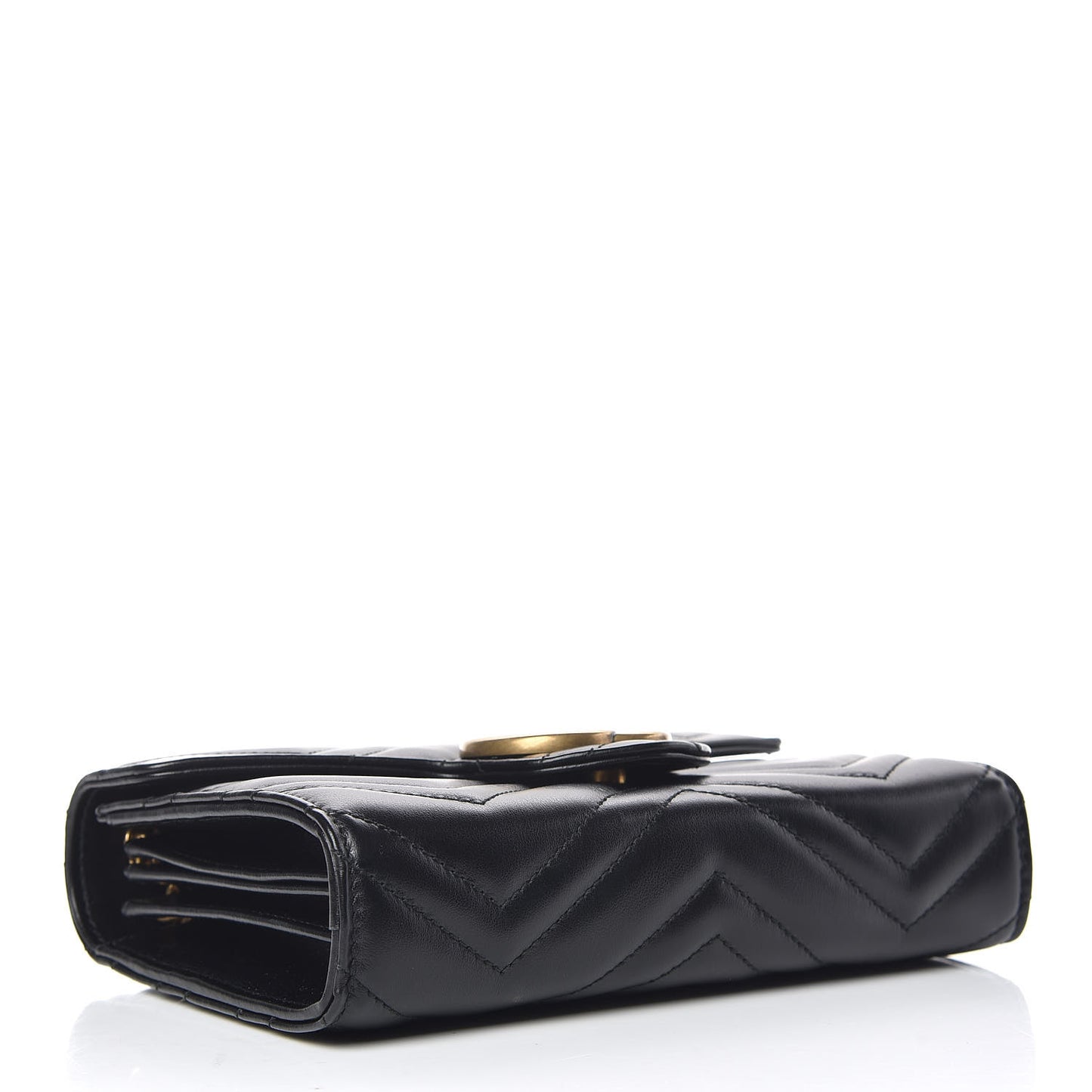 Calfskin Matelasse GG Marmont Chain Wallet Black