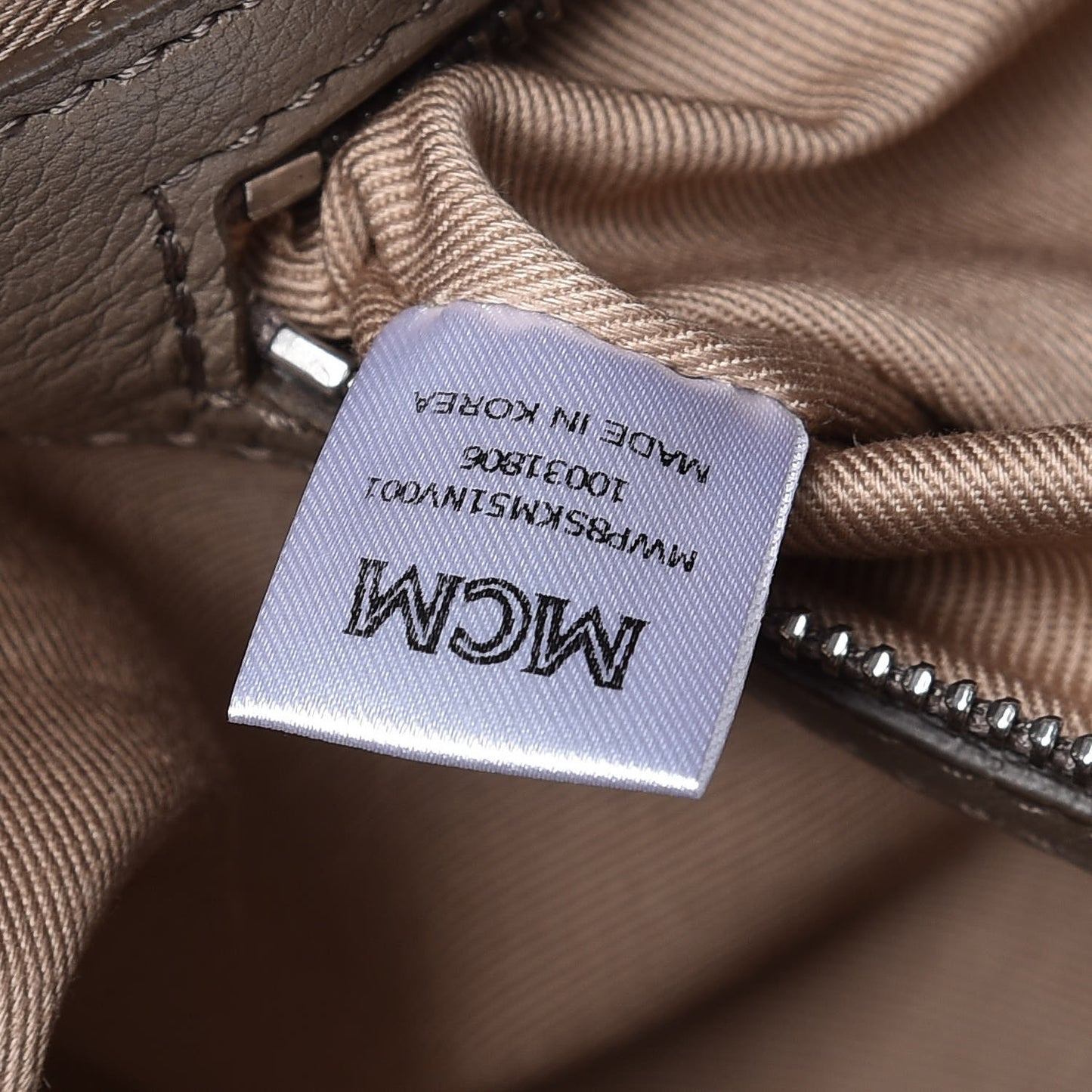 Grained Calfskin Monogram Medium Klara Top Zip Tote Urban Taupe