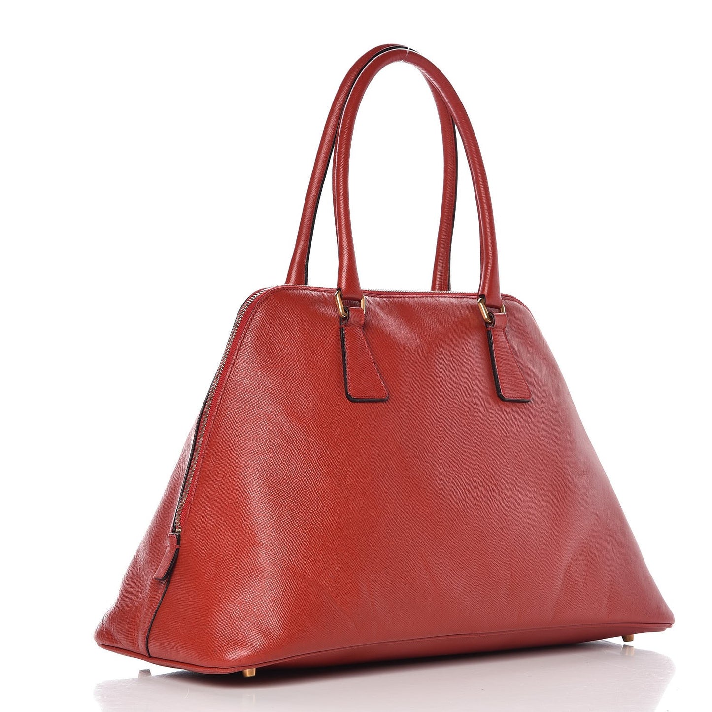 Saffiano Frame Bowler Red
