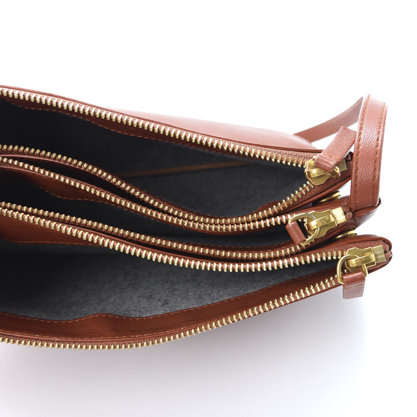 Lambskin Large Trio Crossbody Bag Brick