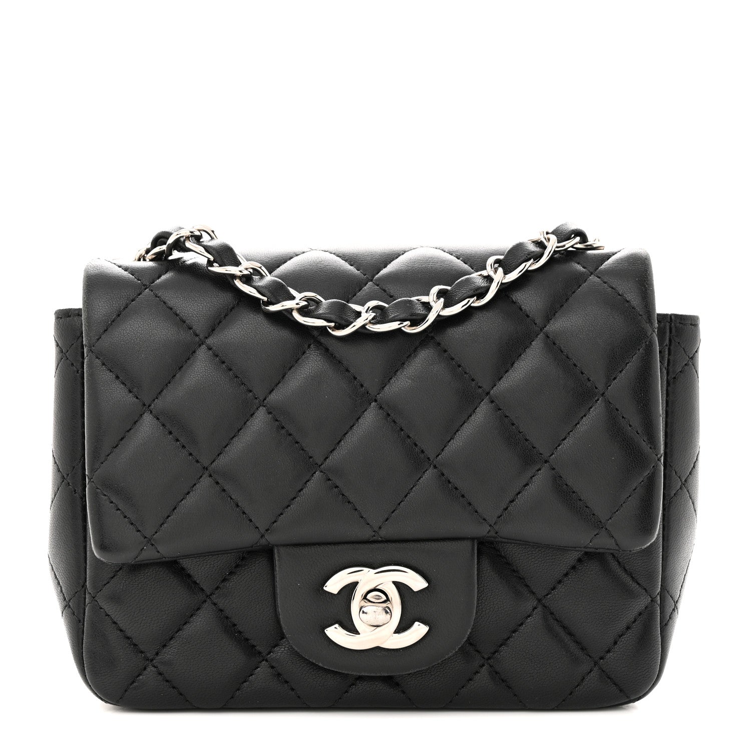 Chanel Lambskin Quilted Mini Square Flap Black 1 of 10