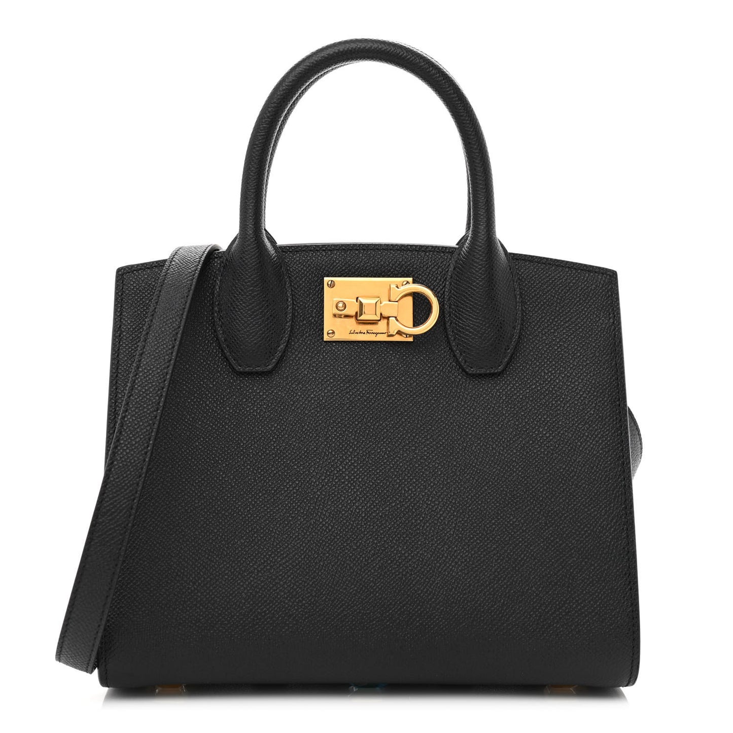 Hammered Calfskin The Studio Box Bag Black