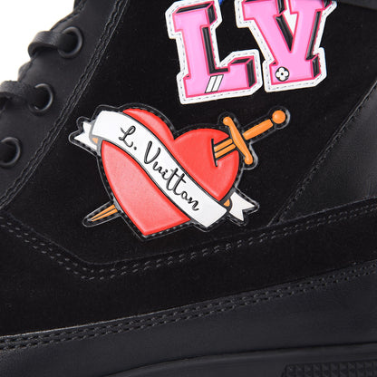 Louis Vuitton Suede Calfskin Monogram LV Black Heart Laureate Platform Desert Boots 35.5 Black 9 of 9