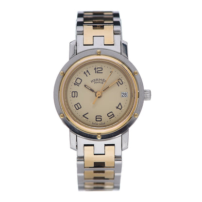 Hermes Stainless Steel 24mm Clipper Quartz Watch Gold 1 of 7