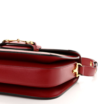 Gucci GG Supreme Monogram Azalea Calfskin Horsebit 1955 Shoulder Bag Beige Ebony New Cherry Red 11 of 12