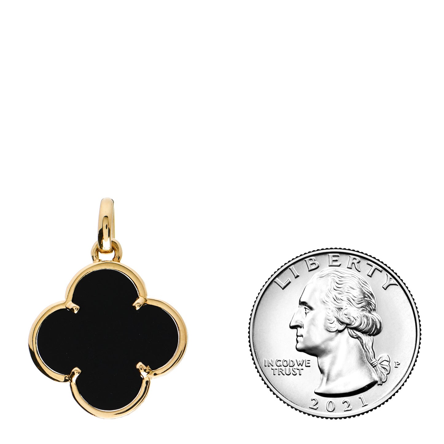 18K Yellow Gold Black Onyx Magic Alhambra Pendant