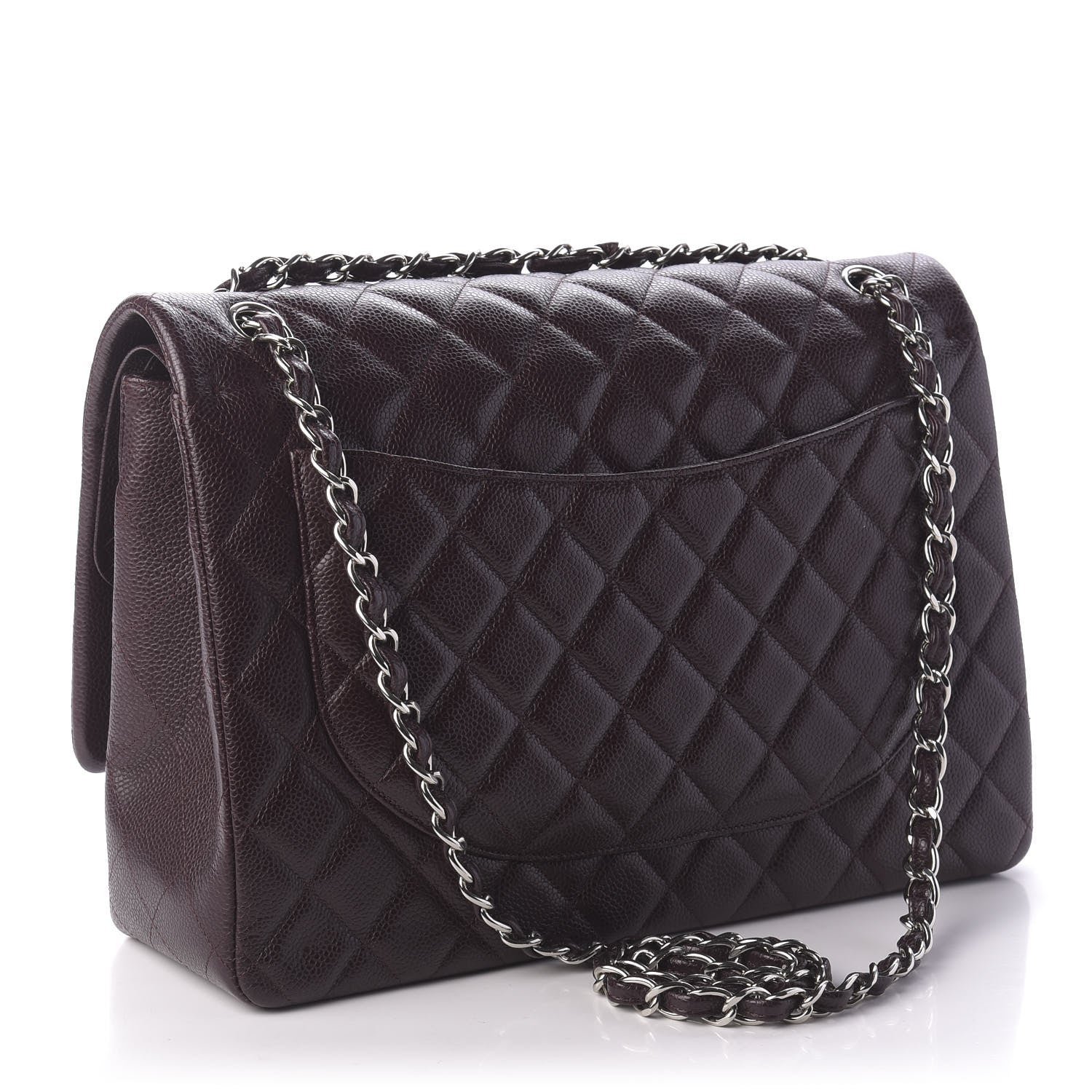 Chanel Caviar Quilted Maxi Double Flap Burgundy 3 of 13