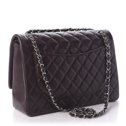 Chanel Caviar Quilted Maxi Double Flap Burgundy 3 of 13