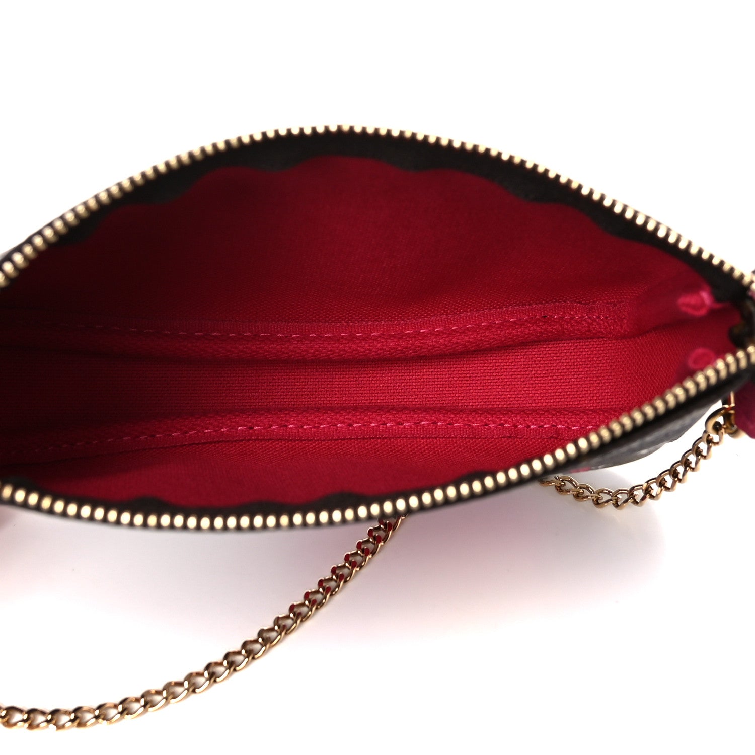 Louis Vuitton Monogram 2019 Christmas Animation Mini Courchevel Pochette Accessories Fuchsia 6 of 11
