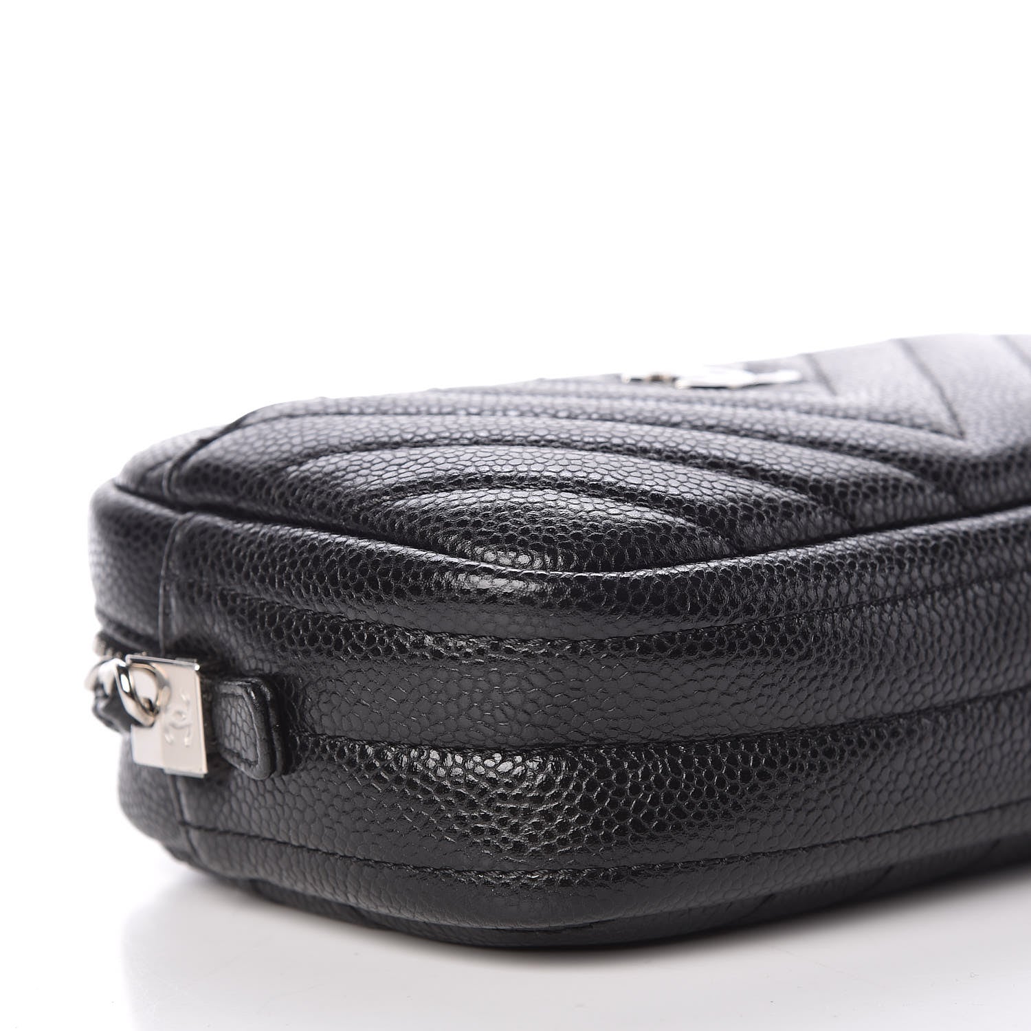 Chanel Caviar Chevron Quilted Camera Case Black 8 of 9