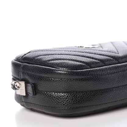 Chanel Caviar Chevron Quilted Camera Case Black 8 of 9