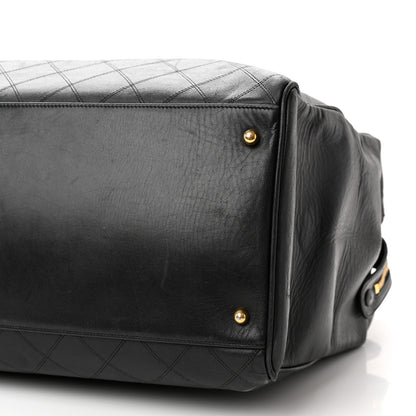 Chanel Calfskin Stitched XL Weekender Black 11 of 21