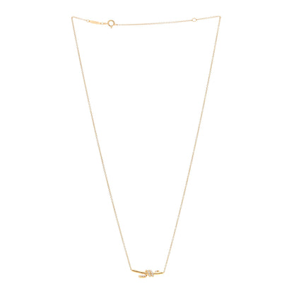 Tiffany 18K Yellow Gold Diamond Small Knot Necklace 3 of 6