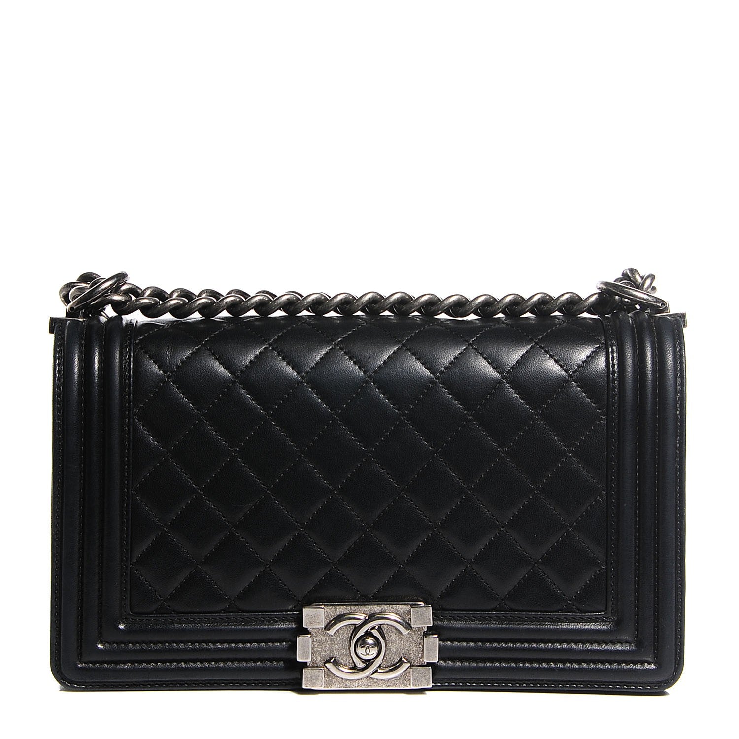 Chanel Lambskin Quilted Medium Boy Flap Black 1 of 9