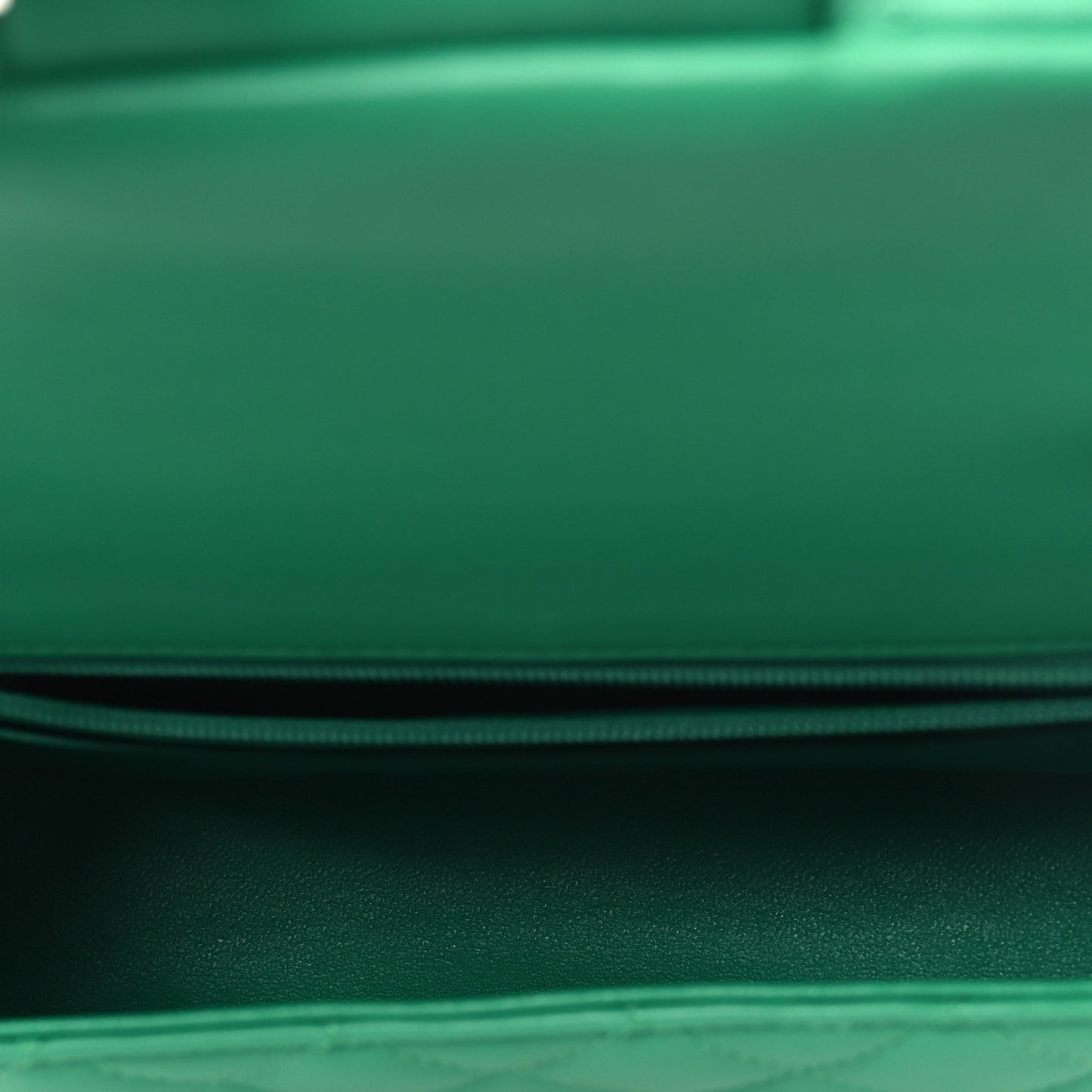 Lambskin Quilted Mini Rectangular Flap Green
