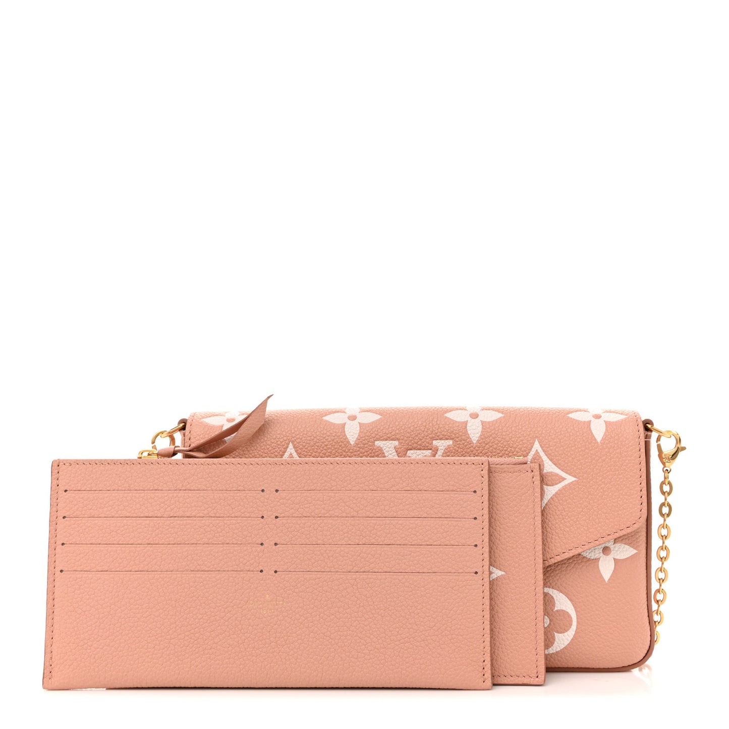 Empreinte Monogram Giant Felicie Pochette Chain Wallet Rose Trianon Creme