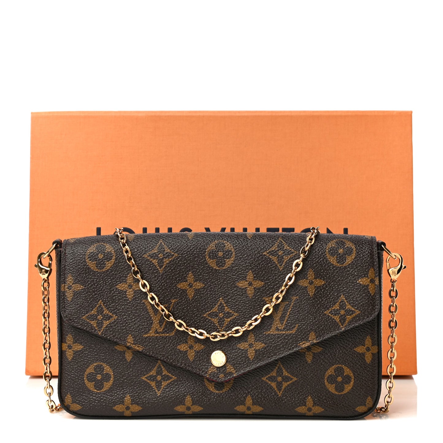 Monogram Pochette Felicie Chain Wallet Fuchsia