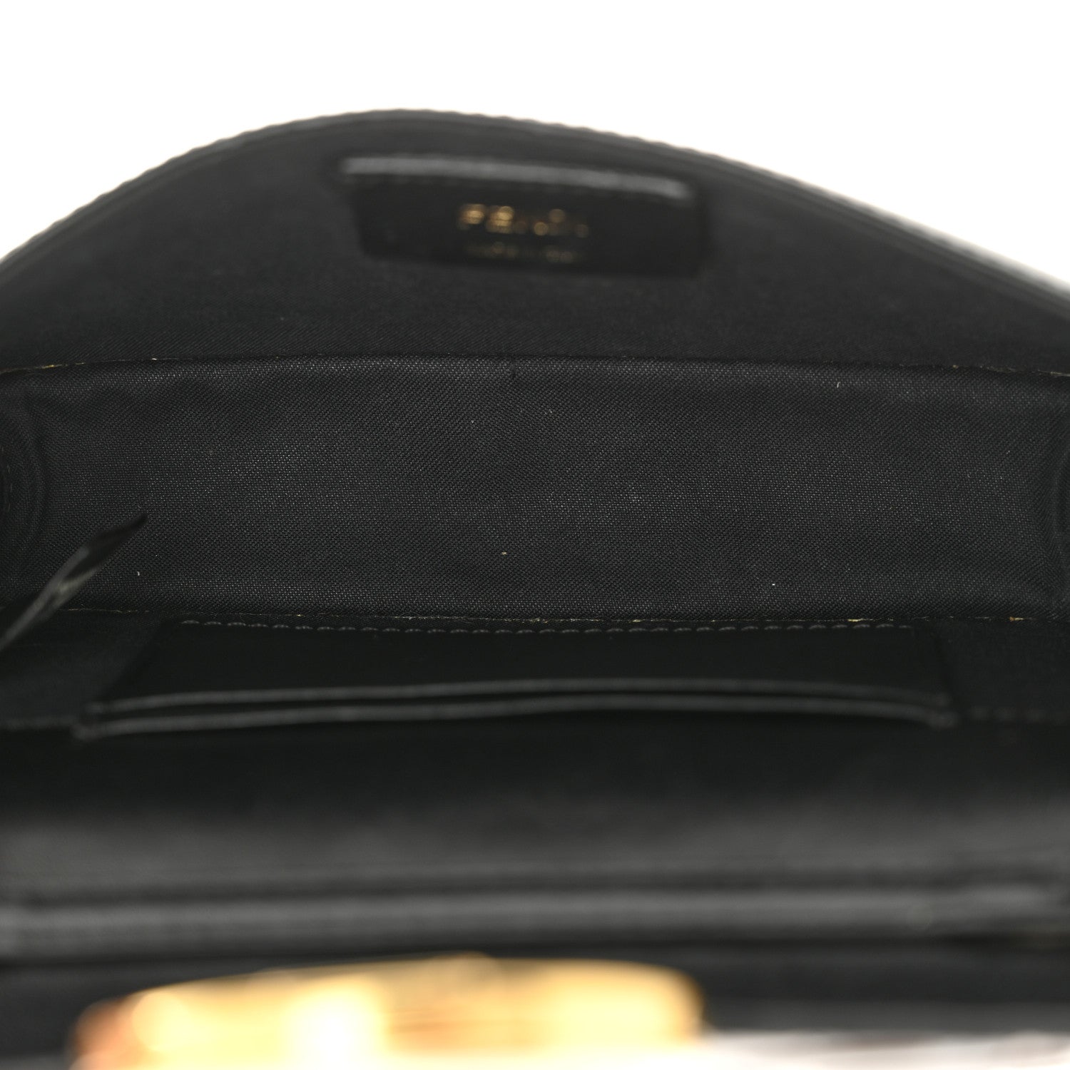 Fendi Vitello Liberty F is Fendi Bi-Color FF 1974 Embossed Envelope Belt Bag Maya Black 5 of 12
