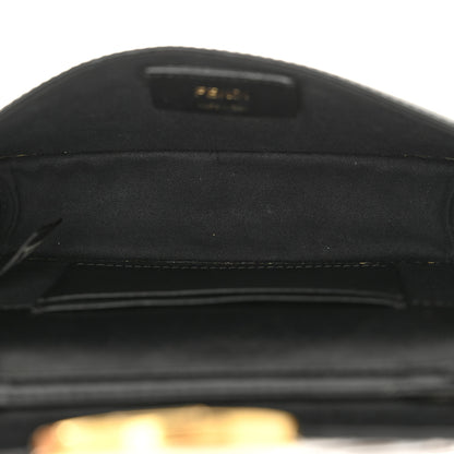 Fendi Vitello Liberty F is Fendi Bi-Color FF 1974 Embossed Envelope Belt Bag Maya Black 5 of 12