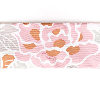 Hermes Silk Bingata Twilly Vieux Rose Vert d'Eau 4 of 4