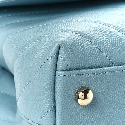 Chanel Caviar Chevron Quilted Mini Coco Handle Flap Sky Blue 8 of 9