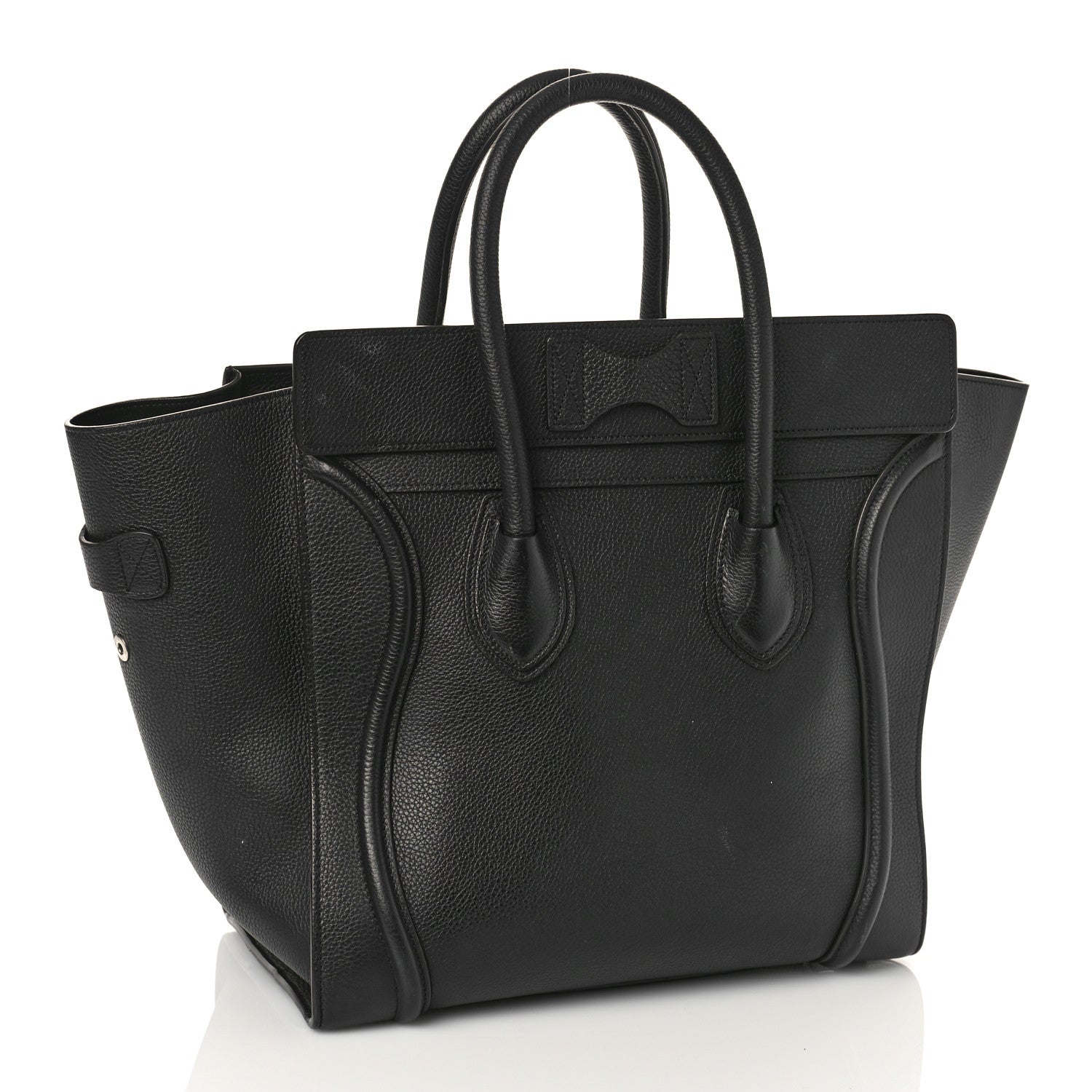 Celine Drummed Calfskin Mini Luggage Black 2 of 8