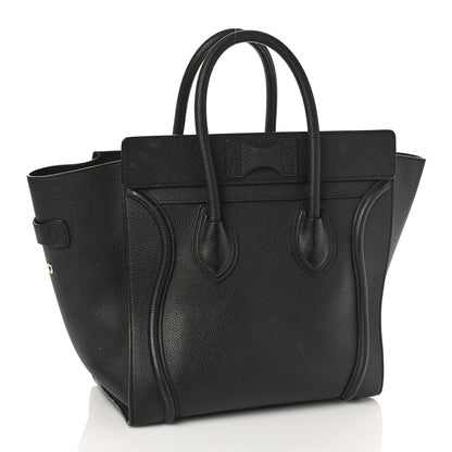 Celine Drummed Calfskin Mini Luggage Black 2 of 8