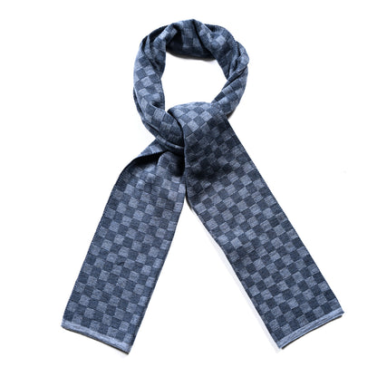 Louis Vuitton Wool Petit Damier Graphite Scarf Light Blue 1 of 3