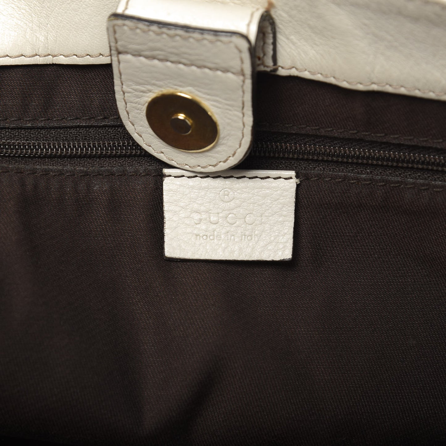 Monogram Medium D Gold Tote Bag White