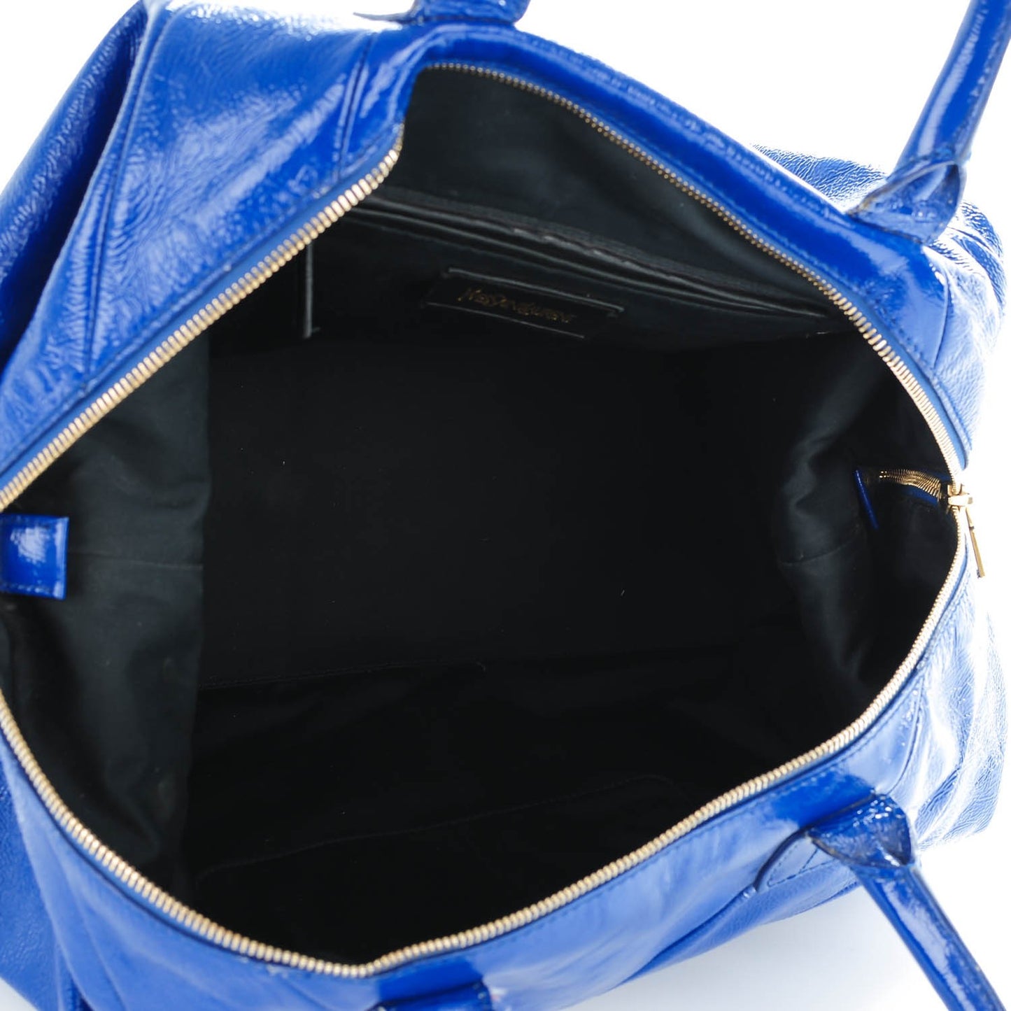 Textured Patent Medium Easy Sac Majorelle Blue