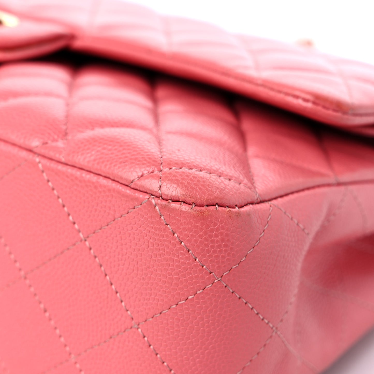 Caviar Quilted Medium Double Flap Pink