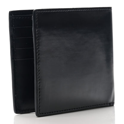 Burberry Canvas Icon Stripe Calfskin Embossed Bi-Fold Wallet Black 2 of 6