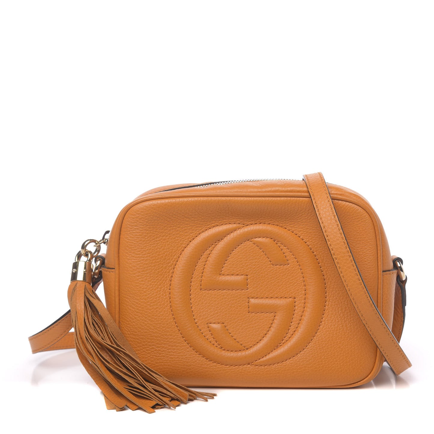 Pebbled Calfskin Small Soho Disco Bag Curcuma
