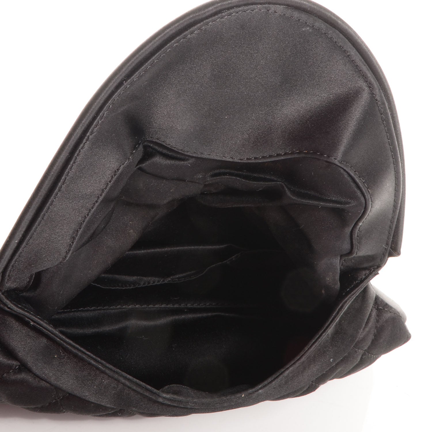 Chanel Satin Quilted Flap Clutch Black 5 of 7