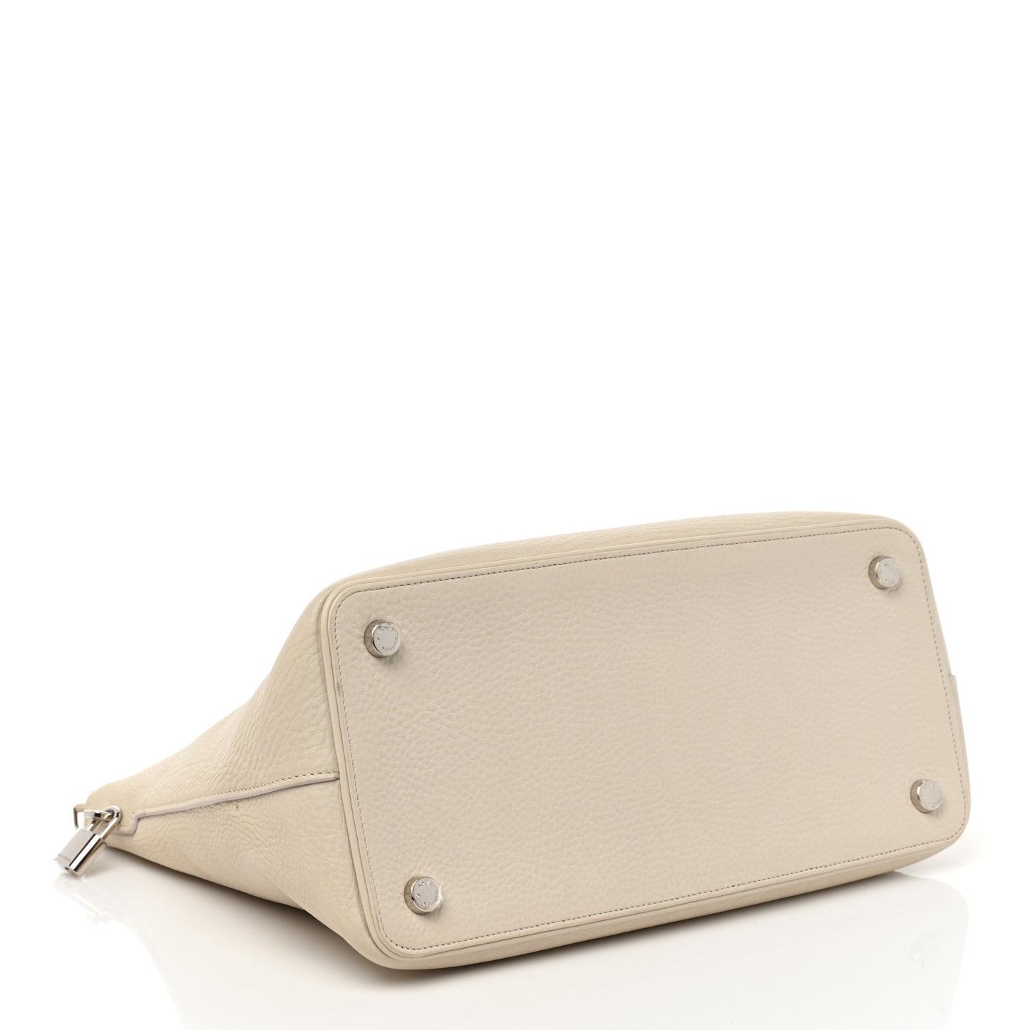 Veau Ecorce Haute Maroquinerie Lockit MM Ivory