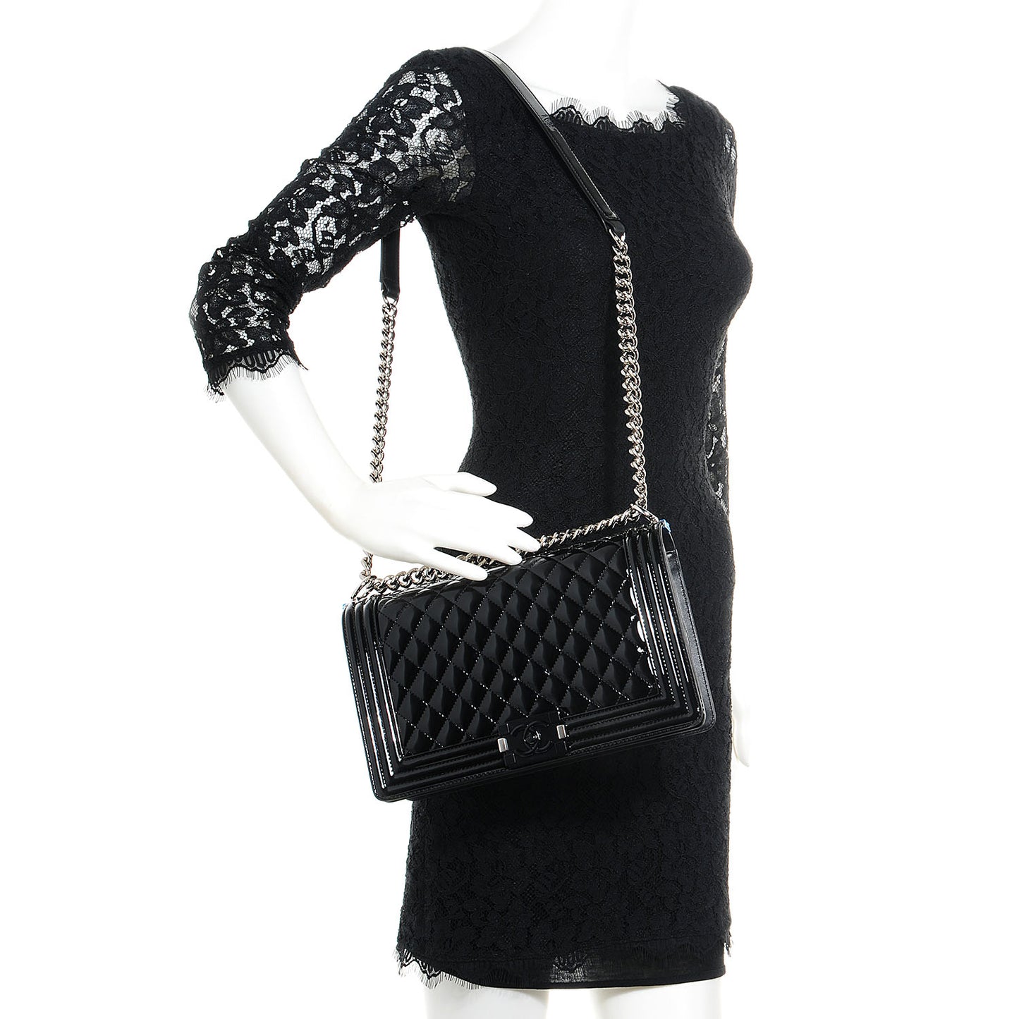 Patent Medium Boy Flap So Black