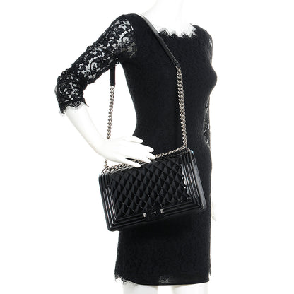 Chanel Patent Medium Boy Flap So Black 2 of 9