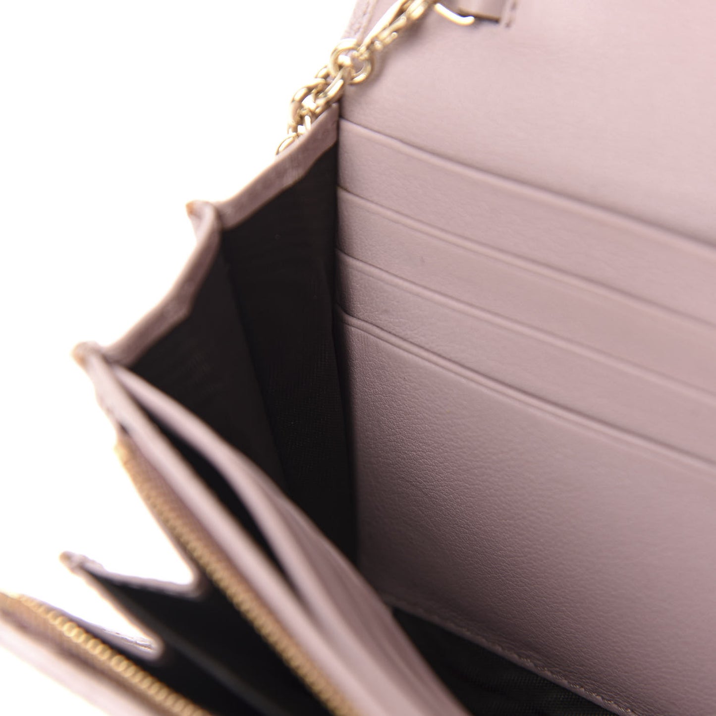 Soft Microguccissima Dice Chain Wallet Mauve