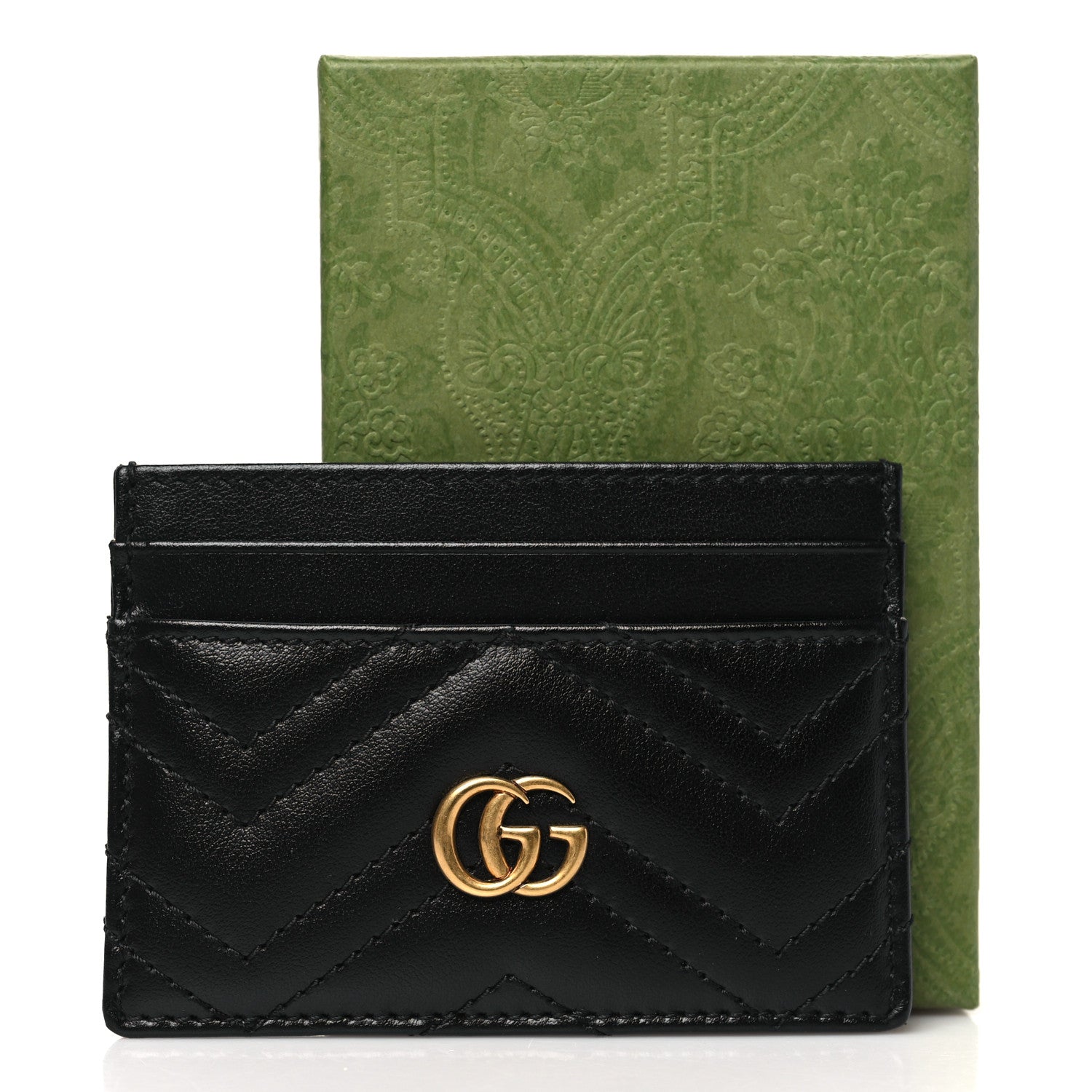 Gucci Calfskin Matelasse GG Marmont Card Holder Black 8 of 8