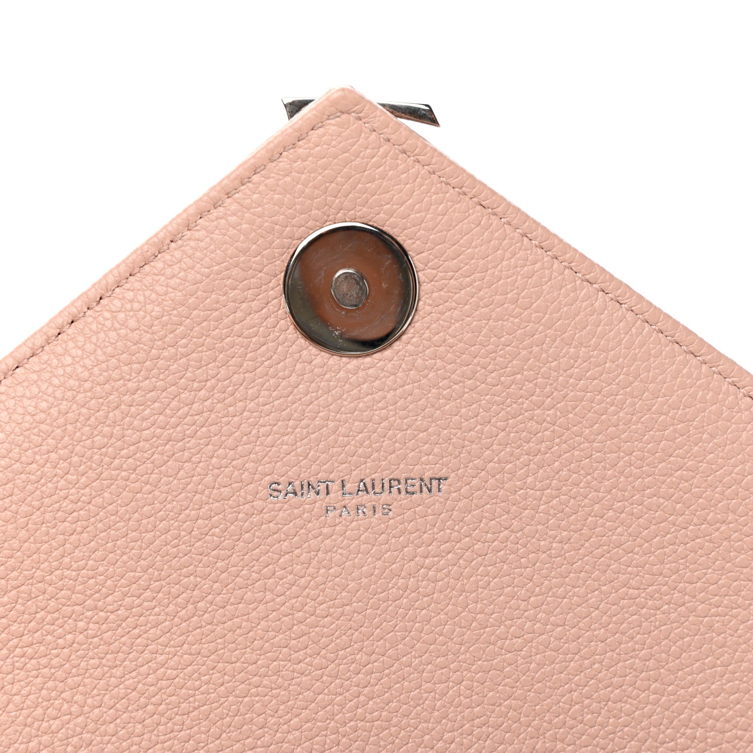 Saint Laurent Grained Calfskin Matelasse Chevron Monogram Medium Chain Bag Pale Pink 7 of 10