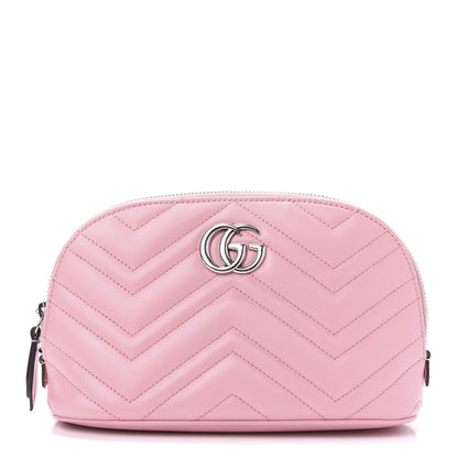 Gucci Calfskin Matelasse Large GG Marmont Pouch Cosmetic Case Wild Rose 1 of 8
