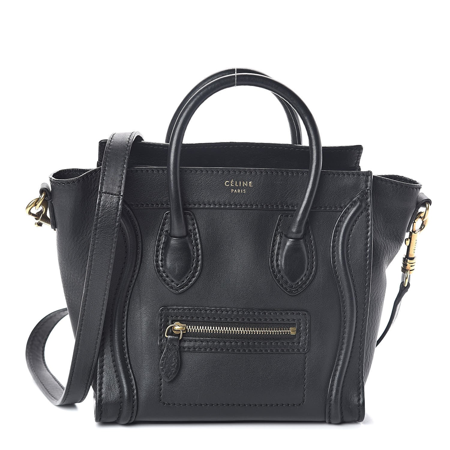 Celine Smooth Calfskin Nano Luggage Black 1 of 9
