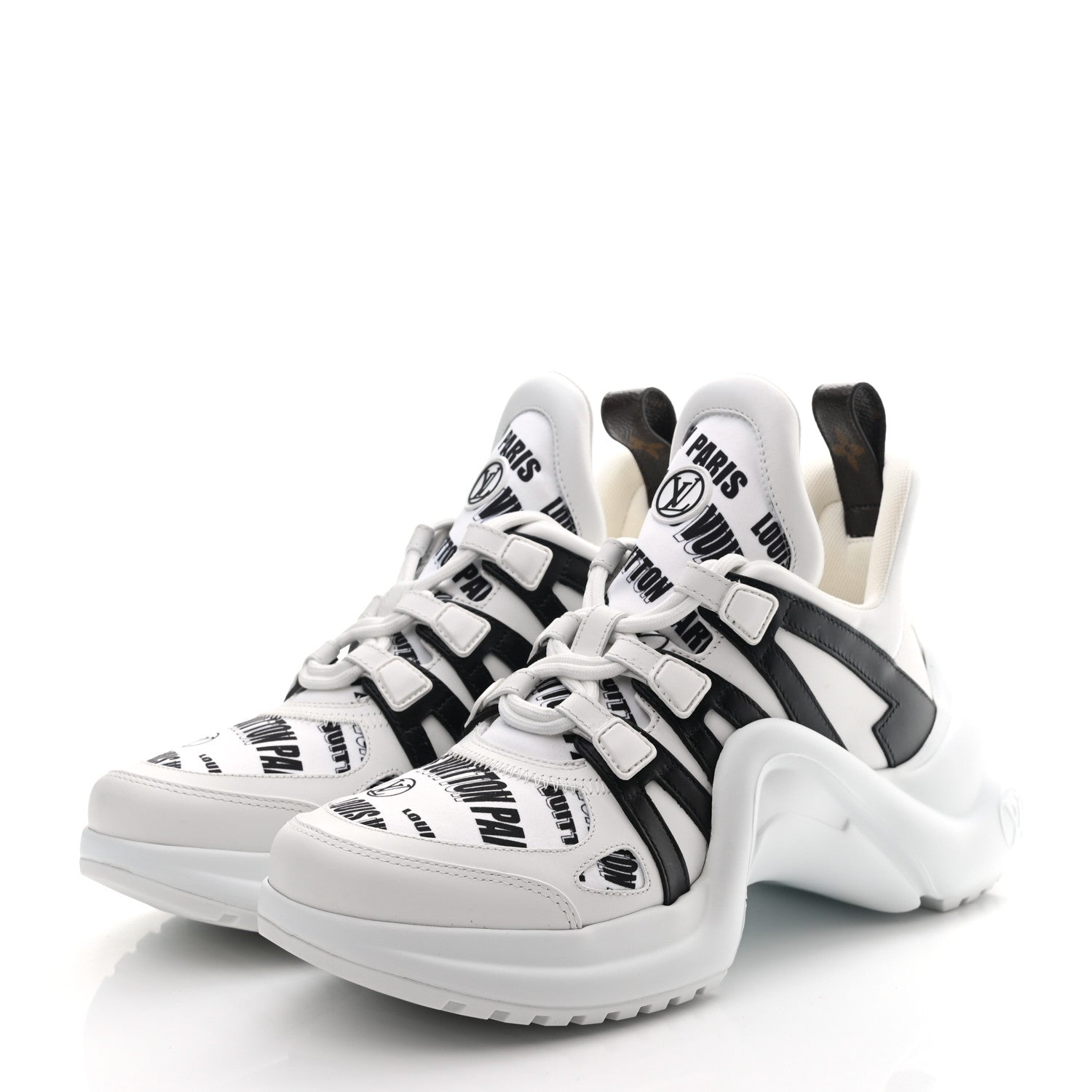 Louis Vuitton X FORNASETTI Calfskin Technical Nylon LV Archlight Sneaker 38.5 Black 3 of 8
