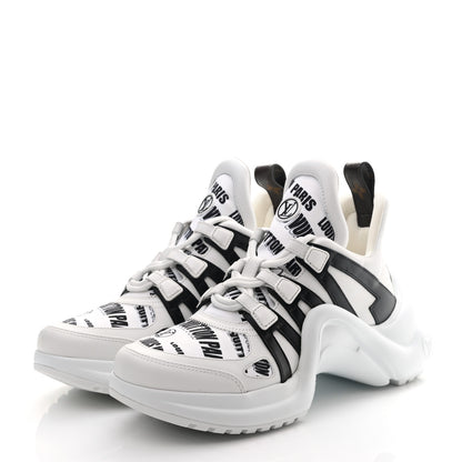 Louis Vuitton X FORNASETTI Calfskin Technical Nylon LV Archlight Sneaker 38.5 Black 3 of 8