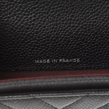 Chanel Caviar Chevron Quilted Flap Card Holder Black 7 of 9