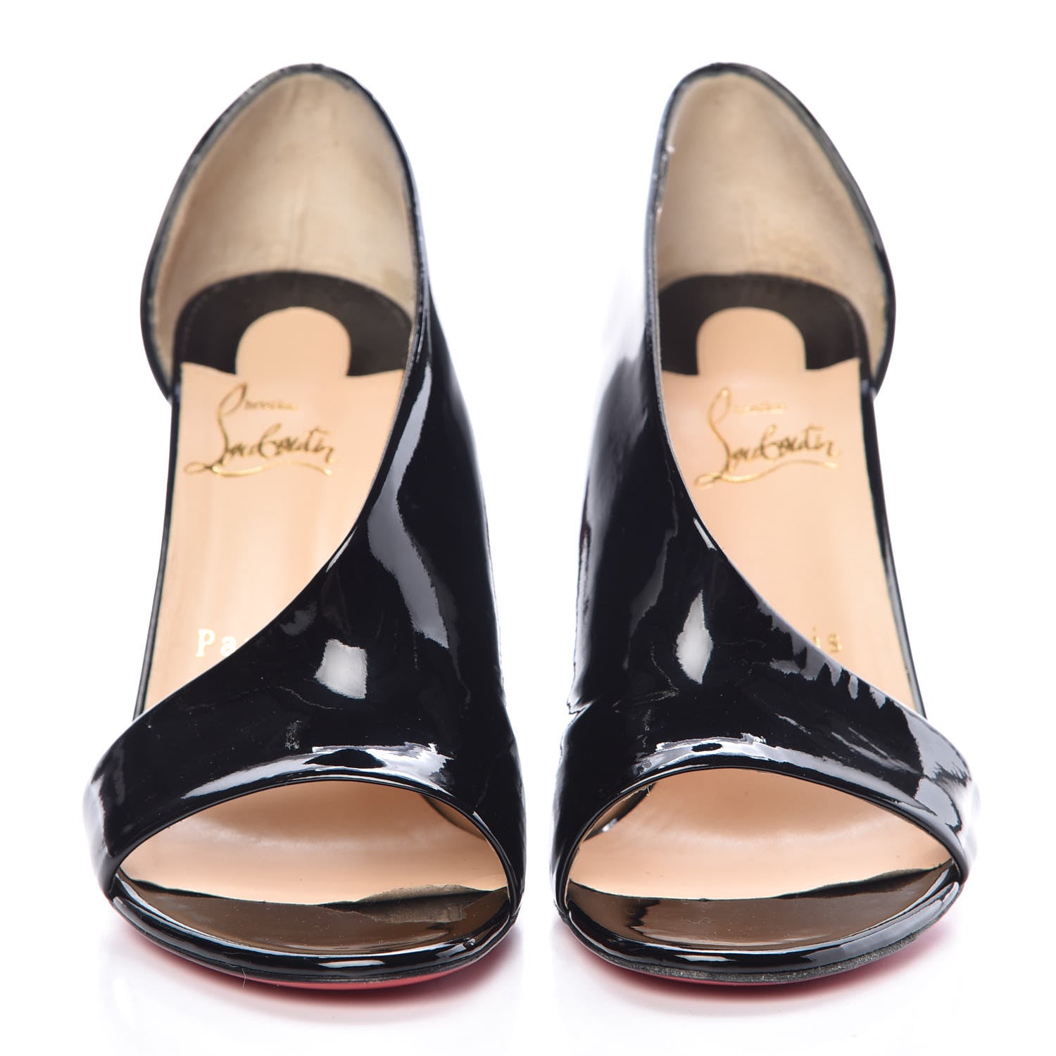 Christian Louboutin Patent Phoebe Asymmetric 100 Pumps 38.5 Black 2 of 8